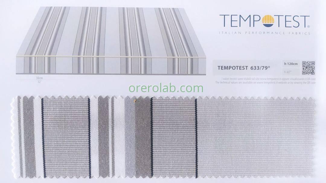 awning tempotest grey striped fabric color code 633 79 