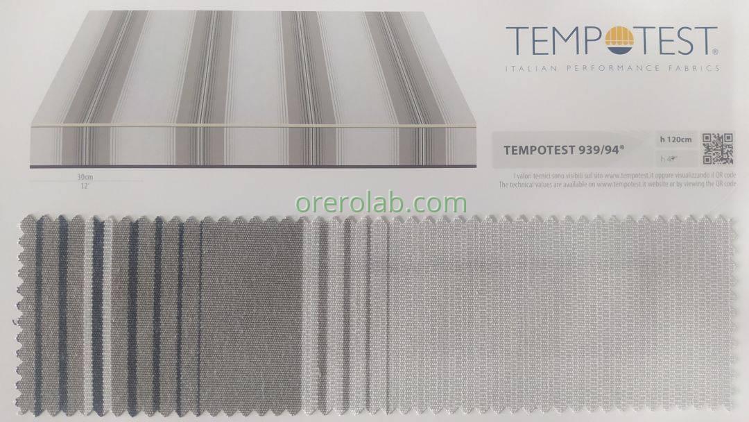 awning tempotest grey striped fabric color code 939 94 Gallipoli