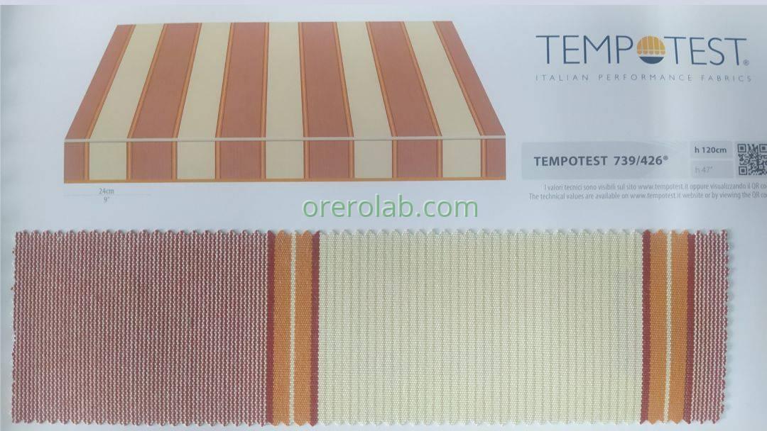 awning tempotest brown striped fabric color code 739 426 Gallipoli