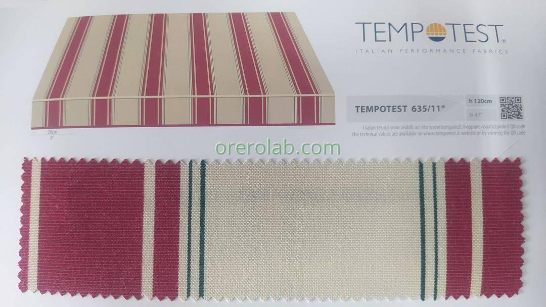 tende da sole tessuto tempotest righe rosso codice colore 635 11 
