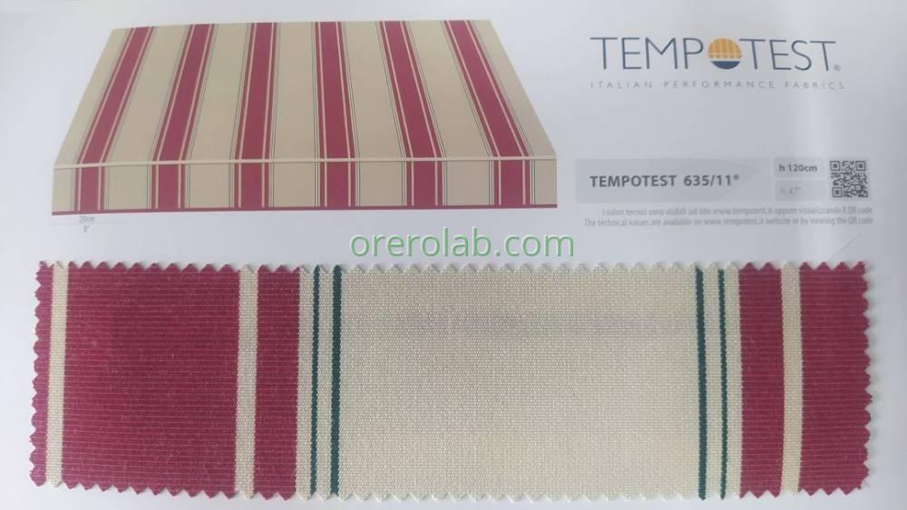 tende da sole tessuto tempotest righe rosso codice colore 635 11