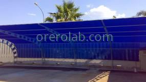 Parcheggio auto coperto con rete Tentmesh Texout