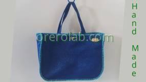 blue handmade tote bag made in italy