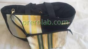 borsa donna batyline net tessuto fantasia moda novita nera shopping estate 012 Lecce e provincia