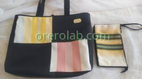 borsa donna batyline net tessuto fantasia made in italy tendenza nera estate 012 Gallipoli